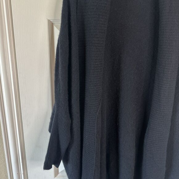 Subtle Luxury Cashmere Long Open Front Cardigan 3/4 Sleeves Blk Cozy Soft  XS/S - Picture 4 of 7
